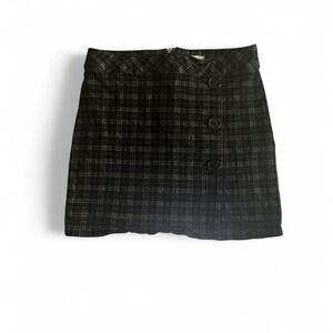 Plaid pencil mini skirt